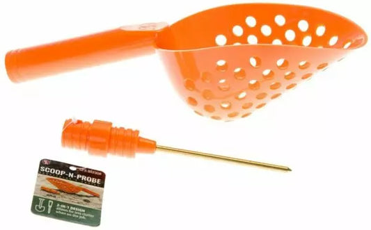 14″/Orange Sand Scoop with hole and Brass Probe for Gold/Metal Detecting